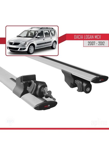 Dacia Logan 2 Mcv (K52) 2007-2012 Arası İle Uyumlu Hook Model Ara Atkı Tavan Barı Gri 2 Adet