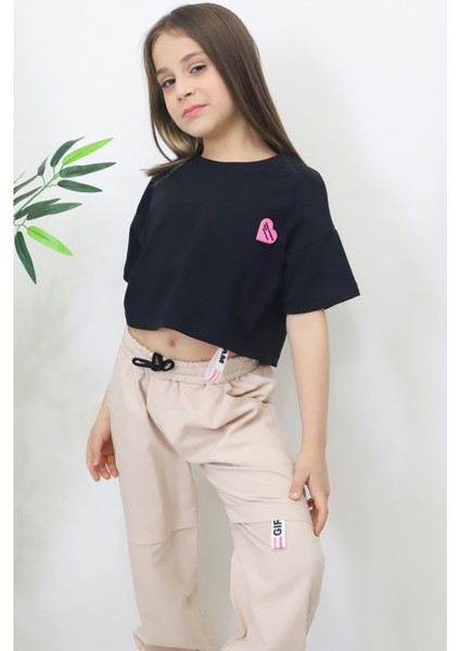 Fox Life Kids Kız Çocuk Yazlık Crop T-Shirt ve Pantolonlu 2 Parça Takım