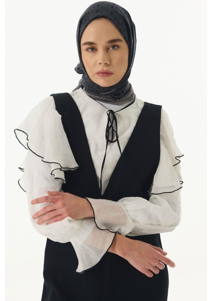 Aria Çizgi Desen siyah Pamuklu Şal fiyatları