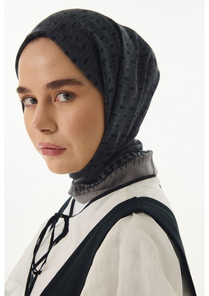 Aria Çizgi Desen siyah Pamuklu Şal modelleri