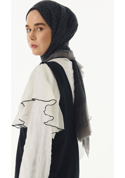 Aria Çizgi Desen siyah Pamuklu Şal fırsatları