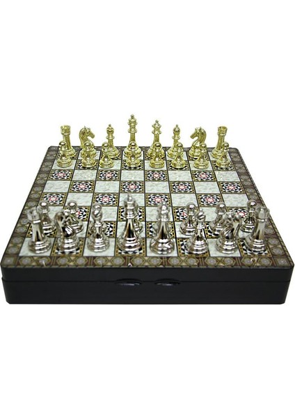 Satranç Taşı Zamak Kutulu Satranç Takımı Seti Hediyelik