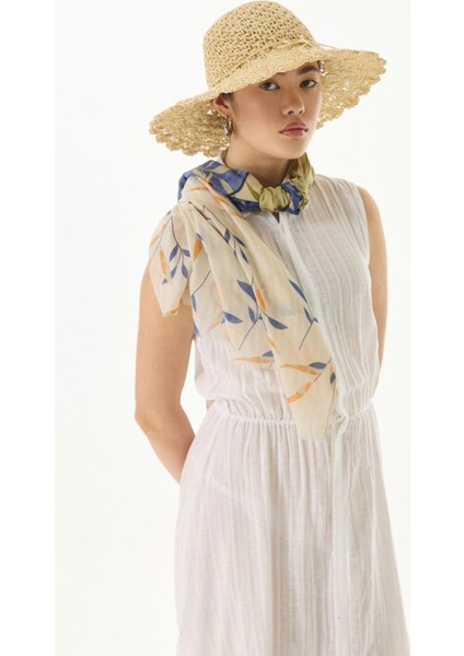 Ivy Çizgi Yaprak Desen Haki Pamuklu Şal fiyatları