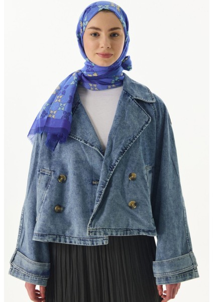 Perla Desenli İndigo Pamuklu Şal modelleri