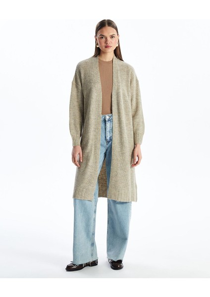 Lcw Modest Şal Yaka Düz Uzun Kollu Oversize Kadın Triko Hırka