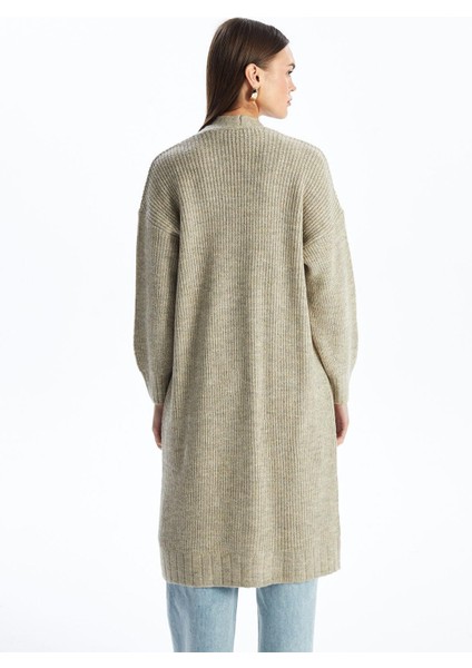 Lcw Modest Şal Yaka Düz Uzun Kollu Oversize Kadın Triko Hırka