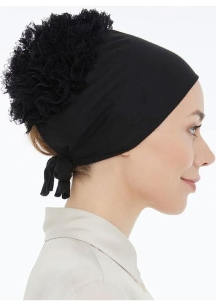 Fırfırlı Penye Bone - Siyah-70