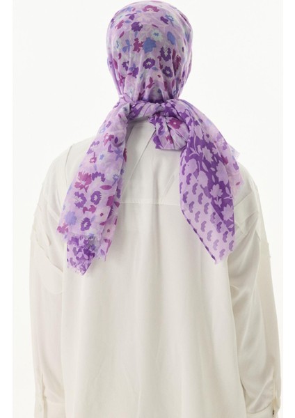 Bloom Plumeria Desen Siyah-Mavi Pamuklu Şal indirimleri