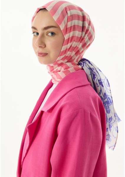 Pamela Çizgili Sarmaşık Desen Su Yeşili Pamuklu Şal modelleri