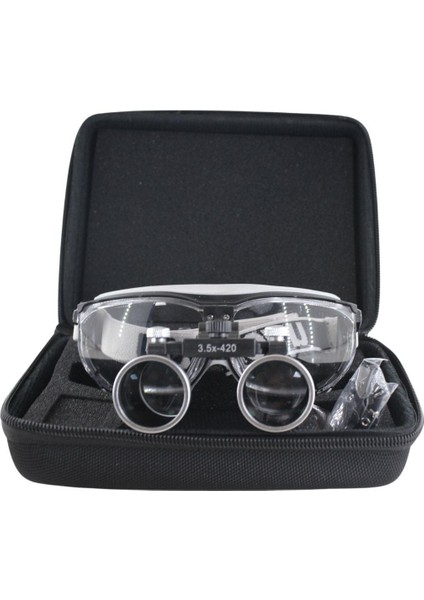 Hiperlupa ST355 Doktor Gözlük Uvex Siyah Gri Çerçeve 3-5x Metal Çerçeve Loupe