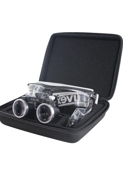 Hiperlupa ST355 Doktor Gözlük Uvex Siyah Gri Çerçeve 3-5x Metal Çerçeve Loupe