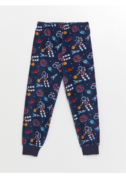 Lcw Kids Bisiklet Yaka Baskılı Uzun Kollu Polar Erkek Çocuk Pijama Takımı