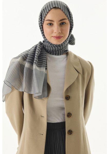 Stella Pötikare Desen Gri Yün Ipek Şal