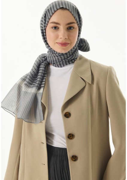 Stella Pötikare Desen Gri Yün Ipek Şal modelleri