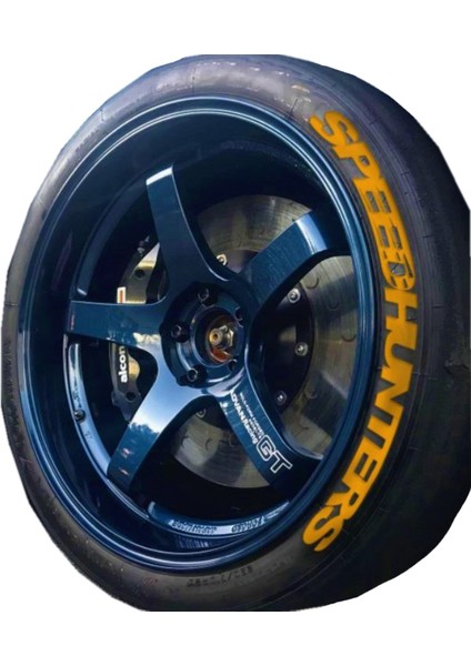 Performance Stickers Speedhunters Araç Lastik Stikeri 4Adet Büyük Boy Lastik Yazısı Tüm Lastik Yanaklarına Uyumlu 31Mm