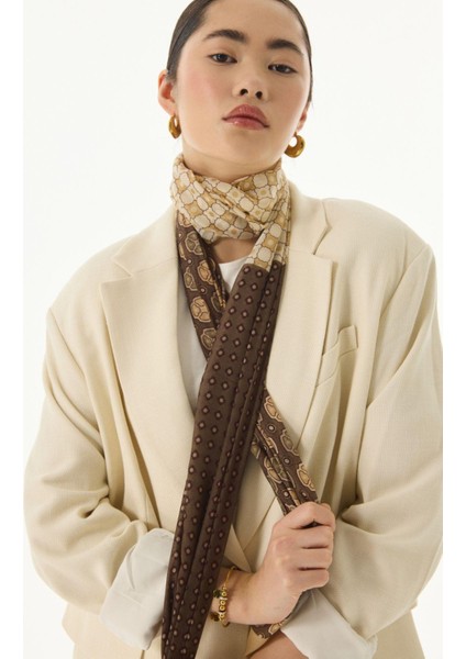 Carol Geometrik Desen Haki Pamuklu Şal modelleri