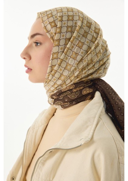 Carol Geometrik Desen Haki Pamuklu Şal fırsatları