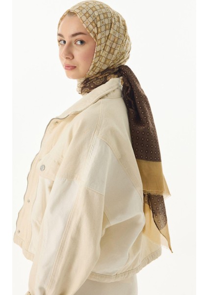 Carol Geometrik Desen Haki Pamuklu Şal indirimleri