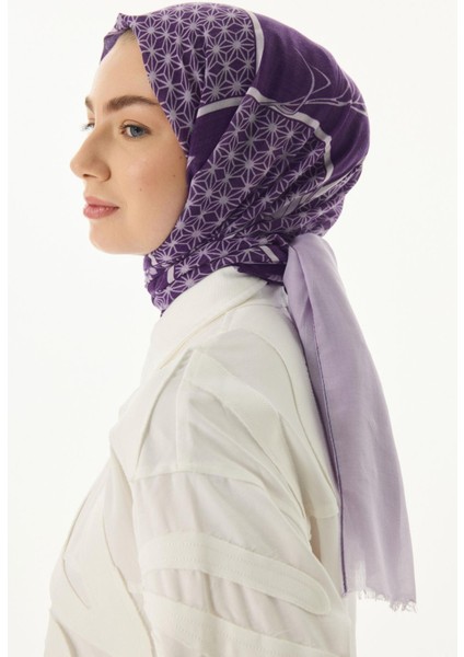 Shay Çiçek Desen Mor Pamuklu Şal fiyatları