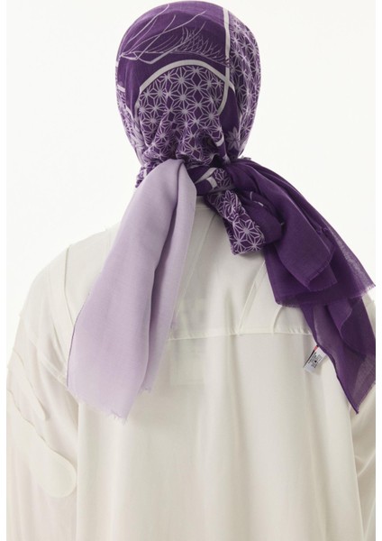 Shay Çiçek Desen Mor Pamuklu Şal fırsatları