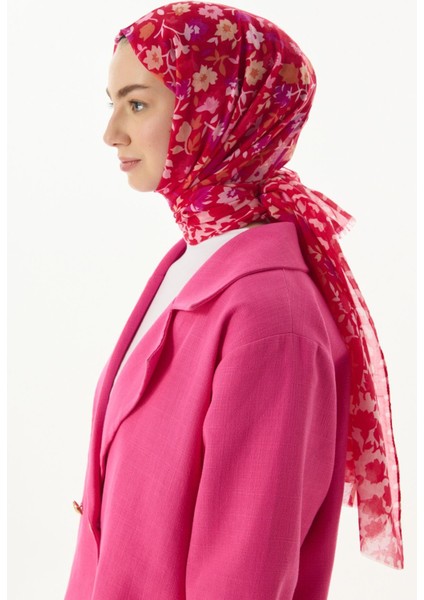 Bloom Plumeria Desen Fuşya Pamuklu Şal modelleri