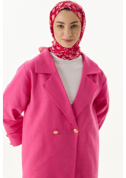 Bloom Plumeria Desen Fuşya Pamuklu Şal fırsatları