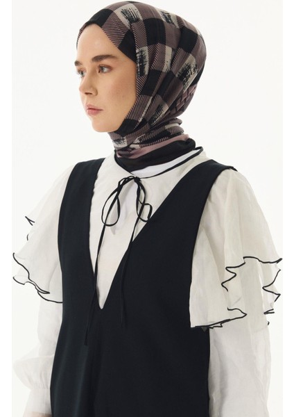 Lulu Küp Desen Oranj Pamuklu Şal