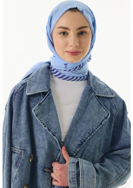 Holly Fiyonk Desen Bebe mavi Pamuklu Şal fiyatları