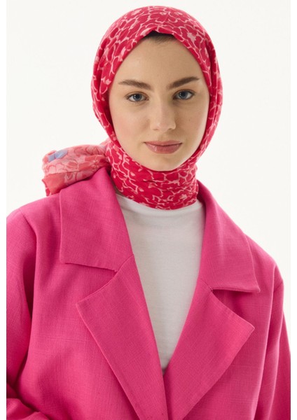Lily Bahar Desen Şeker Pembe Pamuklu Şal