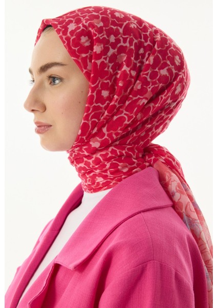 Lily Bahar Desen Şeker Pembe Pamuklu Şal modelleri