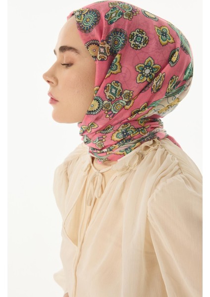 Lotus Fiyonk Desen Şeker Pembe Pamuklu Şal fiyatları