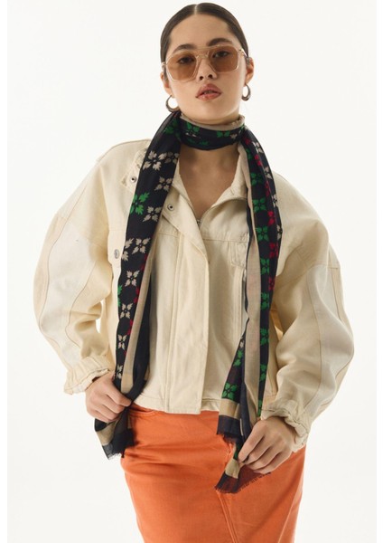 Perla Desenli Siyah Pamuklu Şal fiyatları