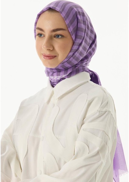 Belinda Minimal Desen Lila Pamuklu Şal modelleri