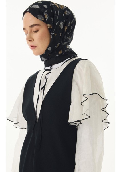 Lina Nine Desen Siyah- Gri Pamuklu Şal fiyatları
