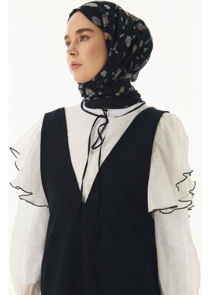 Lina Nine Desen Siyah- Gri Pamuklu Şal fırsatları