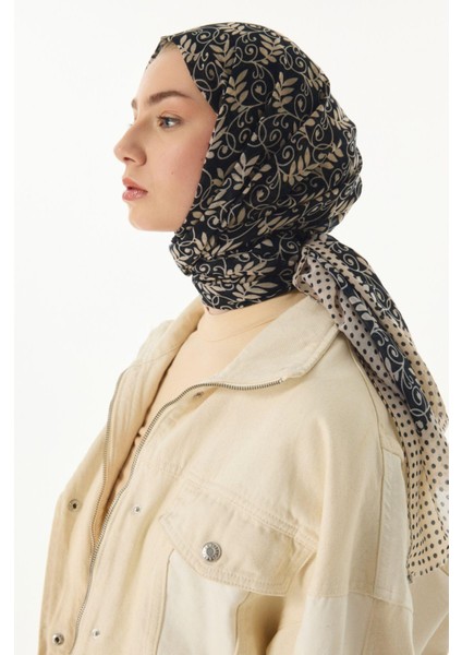 Emily Burçak Desen Siyah Pamuklu Şal fırsatları