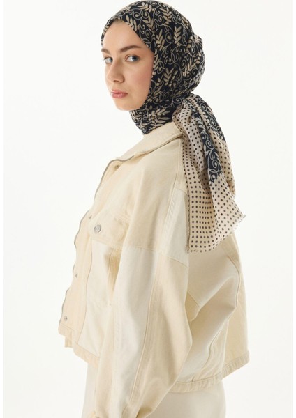 Emily Burçak Desen Siyah Pamuklu Şal indirimleri