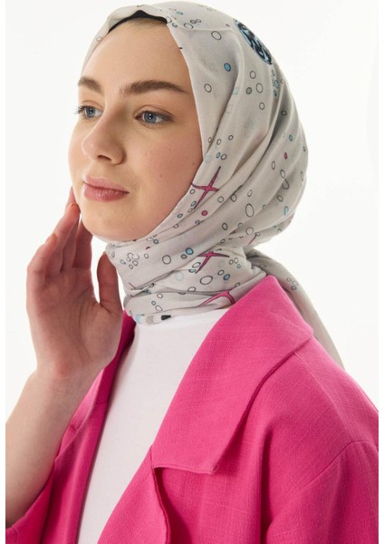 Tasha Gezegen Desen Yeşil Pamuklu Şal