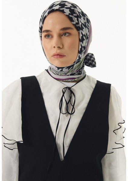 Evie Kazayağı Desen Mint Yeşil Pamuklu Şal fırsatları