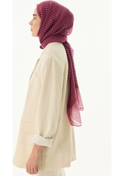 Stella Pötikare Desen Fuşya Yün Ipek Şal