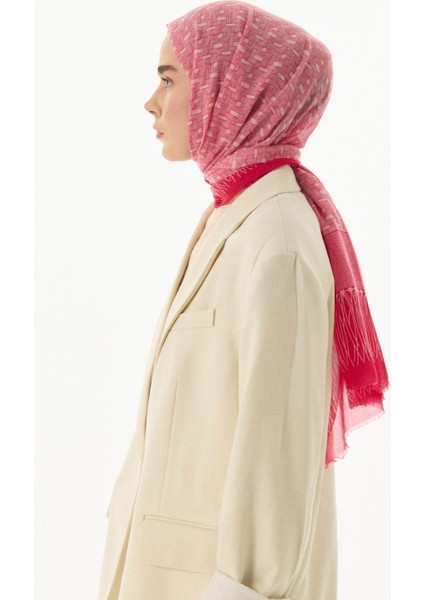 Aria Çizgi Desen fuşya Pamuklu Şal fiyatları