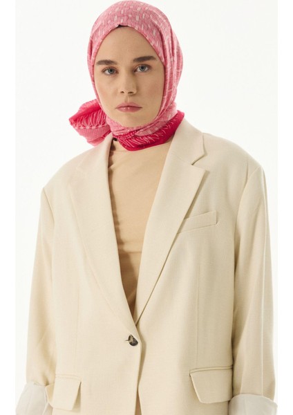 Aria Çizgi Desen fuşya Pamuklu Şal modelleri