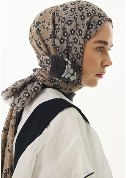 Gemma Papatya Desen kahverengi Pamuklu Şal fiyatları