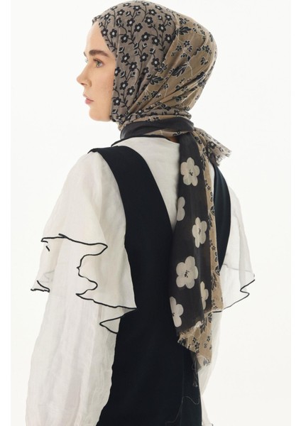 Gemma Papatya Desen kahverengi Pamuklu Şal indirimleri