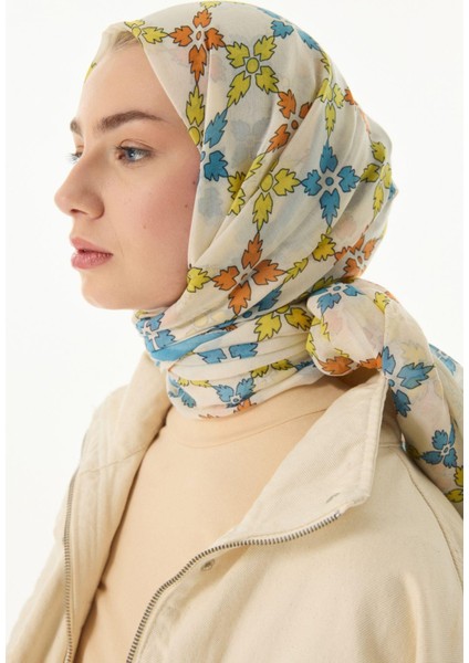 Perla Desenli Krem Pamuklu Şal fırsatları