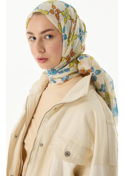 Perla Desenli Krem Pamuklu Şal indirimleri