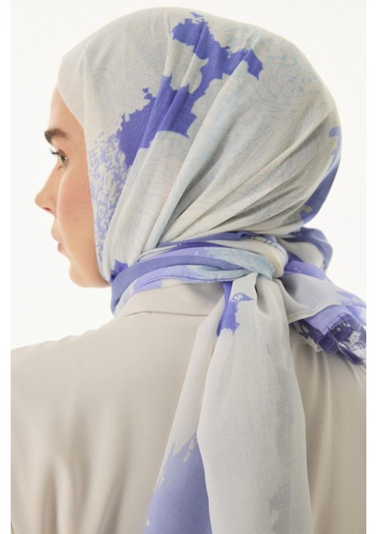 Laura Bulut Desen Mavi-Turkuaz Pamuklu Şal modelleri