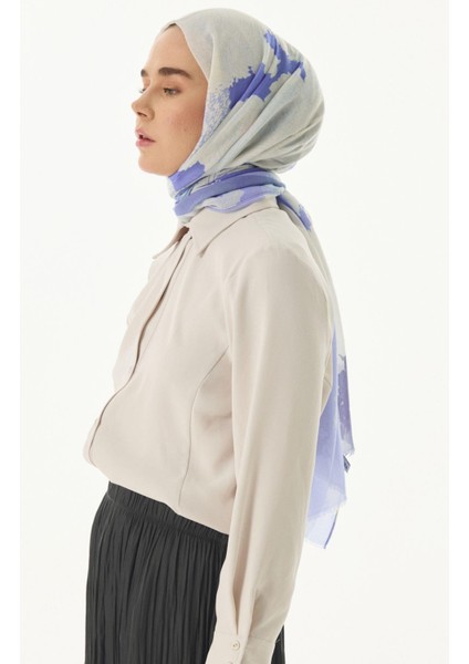 Laura Bulut Desen Mavi-Turkuaz Pamuklu Şal indirimleri