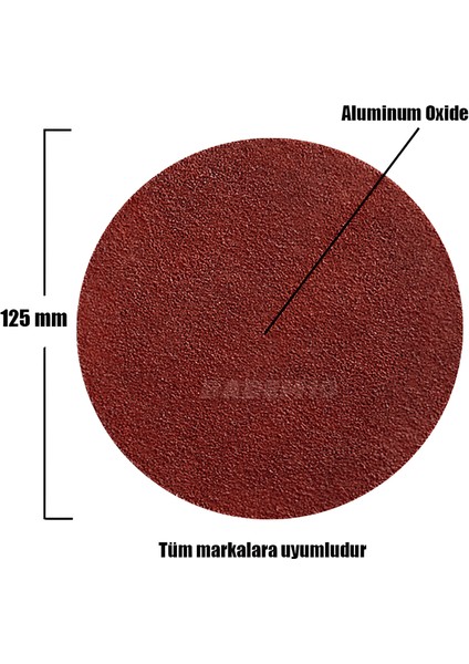 10 Adet 125 mm Cırt Zımpara Kağıdı (220 Kum) Avuç Içi El Zımparaları Spiral Taşlama