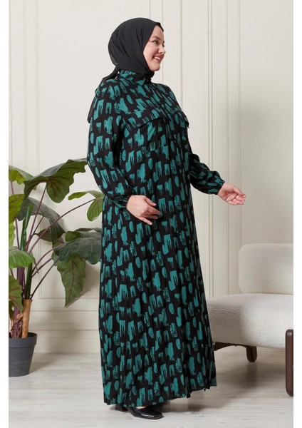 Kadin Buyuk Beden Oversize Rahat Kalıp Yazlik Elbise Alaçatı Model